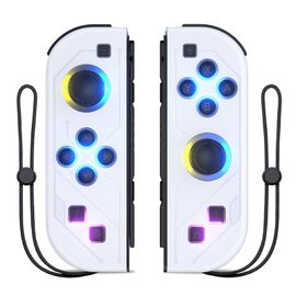 Manette de jeu sans fil pour Nintendo Switch, manette de jeu LED Lite, manette RVB, prise en charge de la poignée, fonction de réveil et de turbo, 6 axes-E08-03-402