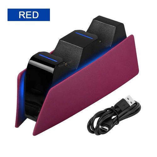 Station de charge rapide pour PS5 Touriste, Manette sans fil Dualwhip, Joystick, Chargeur, Support S6, PS5, SLIM Gamepad, Nouveau-Red