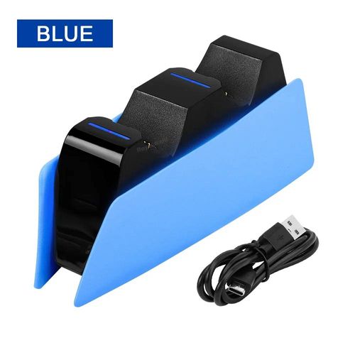Station de charge rapide pour PS5 Touriste, Manette sans fil Dualwhip, Joystick, Chargeur, Support S6, PS5, SLIM Gamepad, Nouveau-Blue