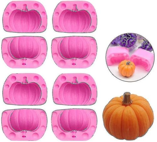 4 Paires Citrouille Silicone Moule Outil Chocolat Candy Bougie Moule Citrouille Moule