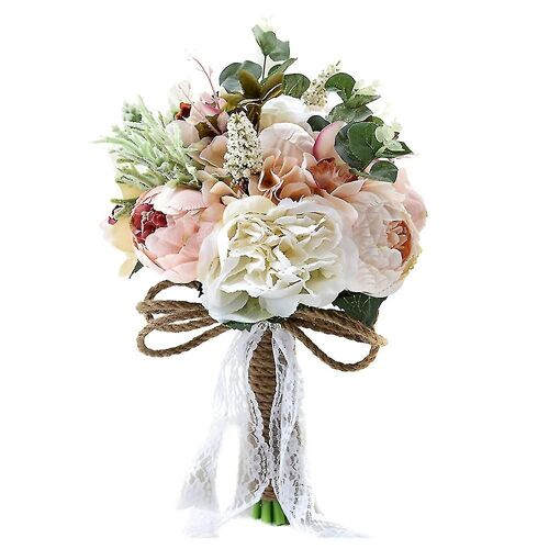 Bouquet de fleurs artificielles pour demoiselle d'honneur Bouquet de mariage fait à la main Bouquet de mariée en soie tenant Flowe