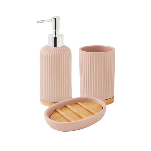 Set de salle de bain 3 pièces 3 pièces en céramique rose