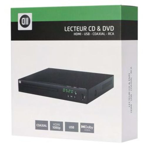 D2 Diffusion D2LDVDHDMICOAXUSBN lecteur DVD/Blu-Ray DVD player Noir