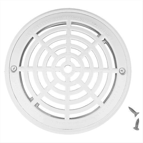 Couvercle de drain principal de piscine de 8 pouces Les plaques de montage inférieures de la grille supérieure Couvercle de drain de piscine de remplacement blanc