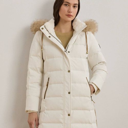 Doudoune À Capuche Avec Fausse Fourrure