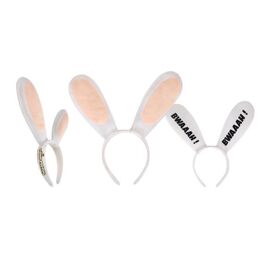 Serre-Tête Lapins Crétins? - Ptit Clown - Blanc/Beige - Licence Lapins Crétins - Adulte - Garantie 2 Ans