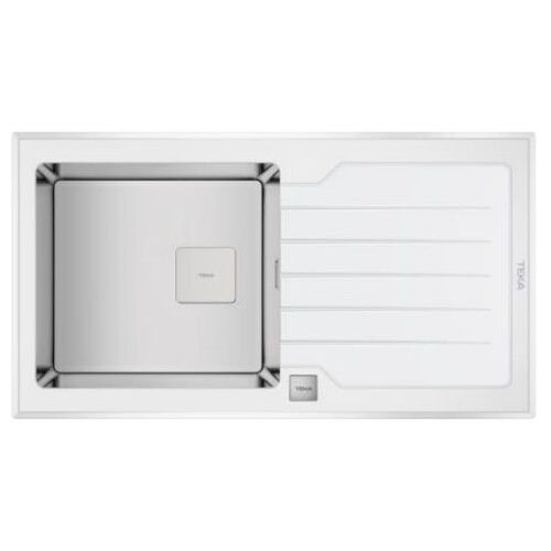 Teka Diamond RS15 1C 1E 86 Evier à poser Rectangulaire Acier inoxydable/verre