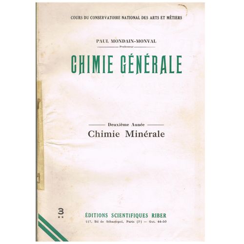 Chimie Générale - Chimie Minérale 2e Année Vol 3