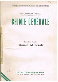 Chimie Générale - Chimie Minérale 2e Année Vol 3
