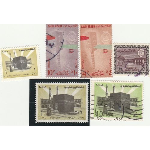 6 Timbres D'arabie Saoudite Emis Entre 1961 Et 1982