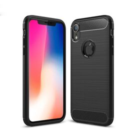 Coque pour iPhone XR noire aspect carbone