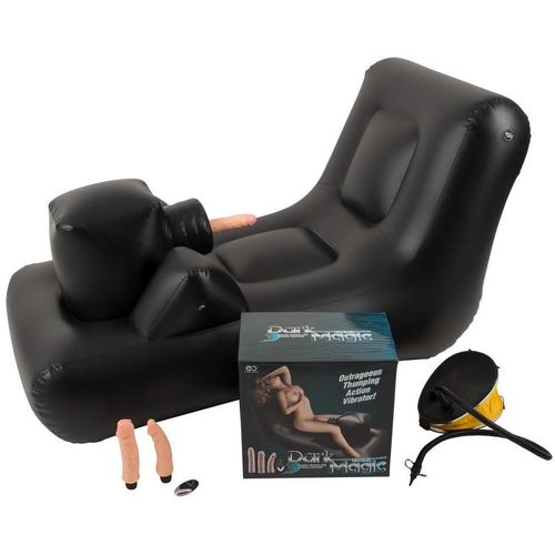 Fauteuil Gonflable Avec 3 Vibromasseurs Va Et Vient - Dark Magic