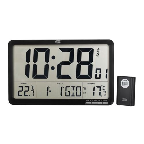 HORLOGE MURALE NUMÉRIQUE RADIO PILOTÉE AVEC CAPTEUR EXTERNE TREVI OM 3560 RC