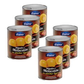 Lot 6x Demi Pêches Au Sirop - 4/4 - Boîte 840g