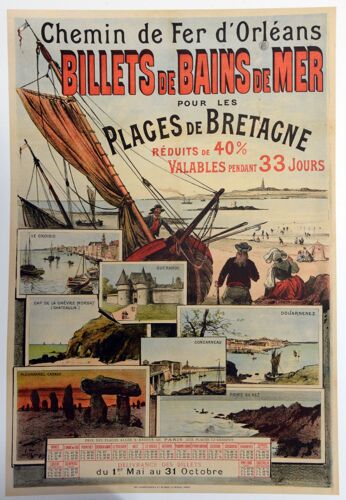 Affiche Plage Bretagne