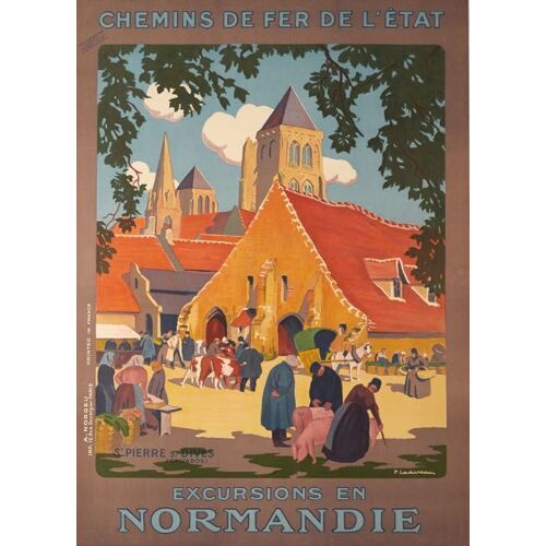 Affiche Chemins De Fer Excursions En Normandie