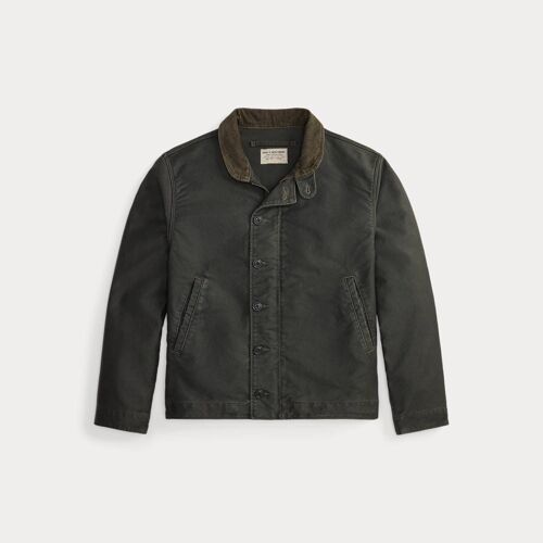 Veste Marine En Coton Col Velours Côtelé