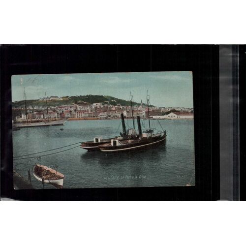 Carte Postale Cette Port, Vue Générale Sur La Ville, Vapeur, Colorisée, Ed Lv 2178, 1907 En L'état Sur Les Photos