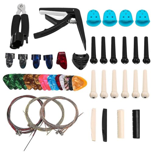 62 Pcs Accessoires De Guitare Kit Outil De Changement De Guitare Acoustique Pour Les Guitaristes Et Les Débutants En Guitare