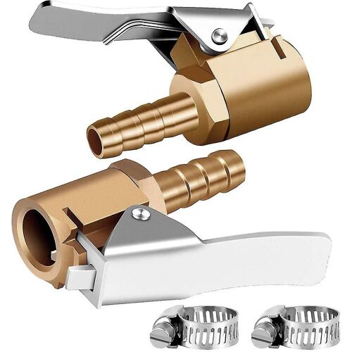 1/4inch Tire Inflator Lock On Chuck, Mini Compresseur Tire Inflator Chuck Hose End Pour La Réparation De Tuyau-2p