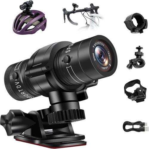 MEVRONISSHOP-Camera Sport, 1080P HD & Grand Angle 120° Camera Moto, Batterie Haute Capacité 1000 mAh et étanchéité IP63 Action Cam pour Vélo/Moto