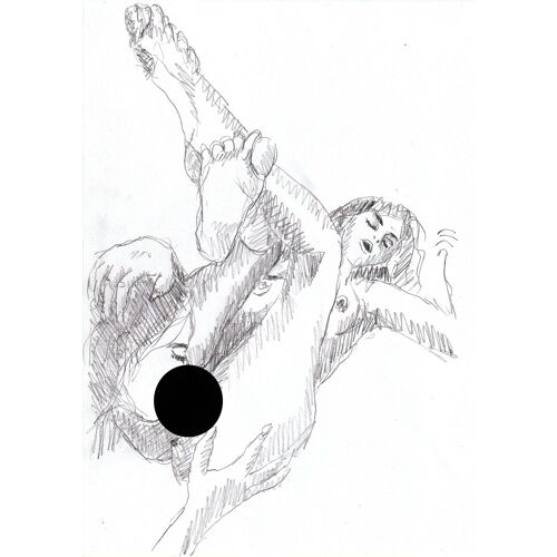 Dessin Erotique Original - Anna Satine - 105 - Nu Féminin - 20x30cm