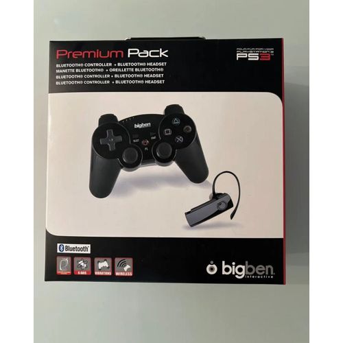 Pack Manette Playstation 3 Ps3 Oreillette Bluetooth Sans Fil Controller