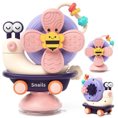 Jouet Escargot Baby Spinner Ventouse Chaise Haute Dès 6-12 Mois, Montessori Sensoriels Jouet Eveil Bebe 1er Age, D'éveil Jouet Bain Bébé Cadeau Enfant 7 8 9 10 11 Mois 1 An Fille Et Garçon
