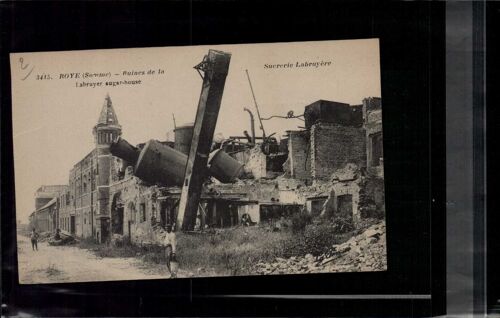 Carte Postale Roye Ruines De La Sucrerie Labruyere En L'état Sur Les Photos