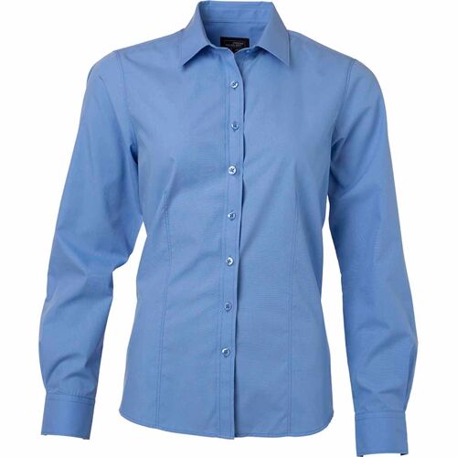 Chemise Popeline Manches Longues - Jn677 - Femme - Bleu Aqua