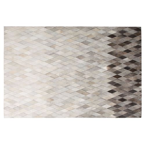 Tapis En Cuir Blanc Et Gris 160 X 230 Cm Maldan