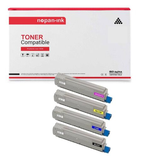 4 Toner pour OKI ES8451/ES8461 Multi-couleurs 9000 Pages avec Executive ES8451CDTN MFP, Executive ES8451CDXN MFP, Executive ES8451DN MFP, Executive ES8461CDTN MFP, Executive ES8461CDXN MFP, Executive