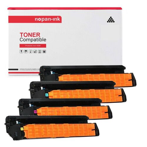 4 Toner pour OKI 43460208 43460207 43460206 43460205 mutipack 15000 Pages avec C 3300, C 3300CN, C 3300N, C 3400, C 3400CN, C 3400N, C 3450N, C 3500 MFP, C 3520 MFP, C 3530 MFP, C 3540 MFP, C 3600N, M