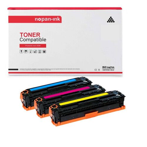 3 Toner pour CANON 055H 055HC 055HM 055HY Multi-couleurs 5900 Pages avec i-Sensys LBP 660 Series, i-Sensys LBP 662Cdw, i-Sensys LBP 663Cdw, i-Sensys LBP 664Cx, i-Sensys MF 740 Series, i-Sensys MF 742C