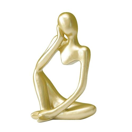Or Pensant Homme Figurine Moderne Décoration de Maison Sculpture Décoratif Bureau Ameublement