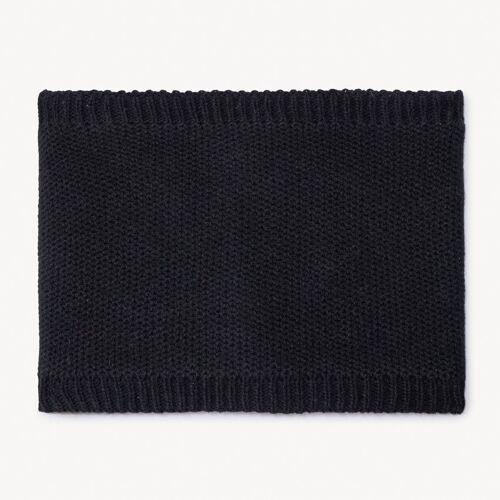 Snood uni en tricot avec doublure micropolaire - Noir