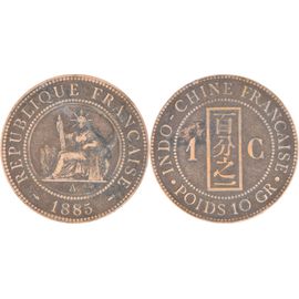 France - Indochine - 1885 - 1 Centième - Paris (A) - 16-203