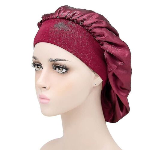 Mode Bonnets De Douche Élastique Satin Bonnet Sleeping Hat Femmes Silk Nightcap Large 