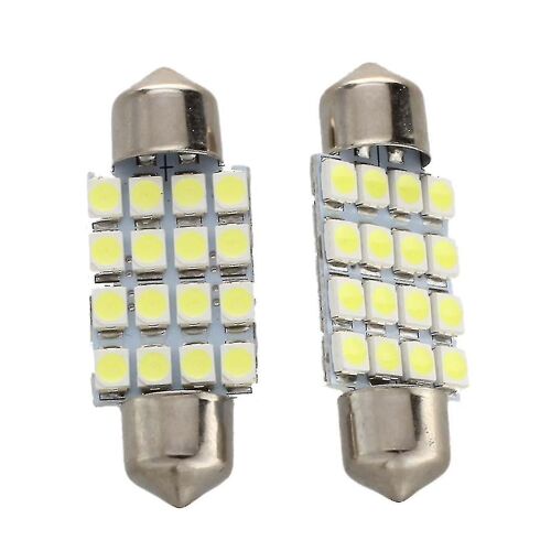 2 Dôme Blanc 16 Led 3528 Smd Ampoule Intérieure Lumière 36mm