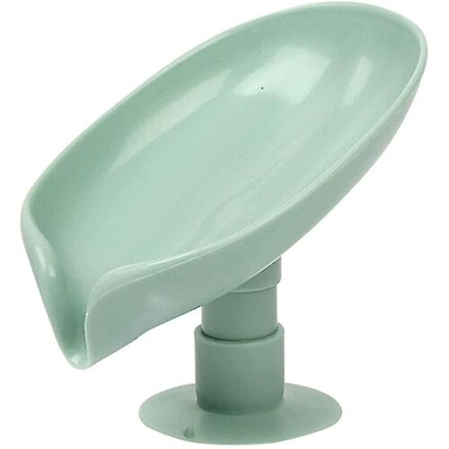 Porte-savon en plastique Boîte à savon en forme de feuille Ventouse Porte-savon pour cuisine