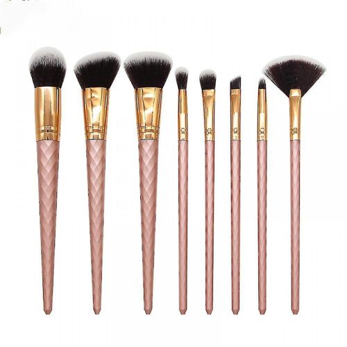 Wekity 8pcs Rose Gold Threaded Rod Makeup Brush Set