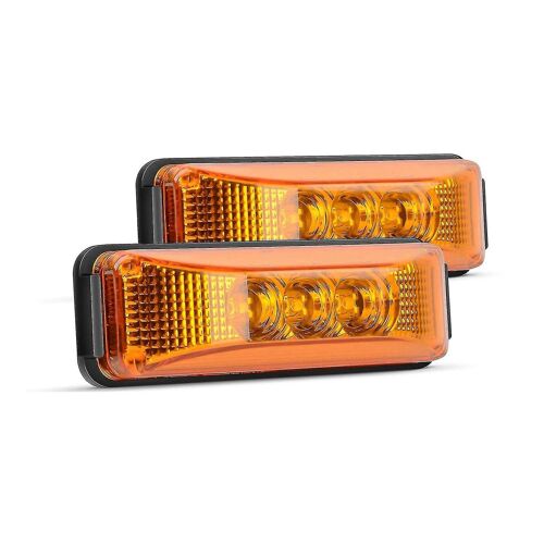 2 Pcs 3,9 Pouces 3 Leds Camion Remorque Avant Arrière Led Latéral Marqueur Indicateur Indicateur Lampe Rock Light Pour