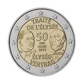 2 Euros Commemoratif France 2013 Traité Élysée