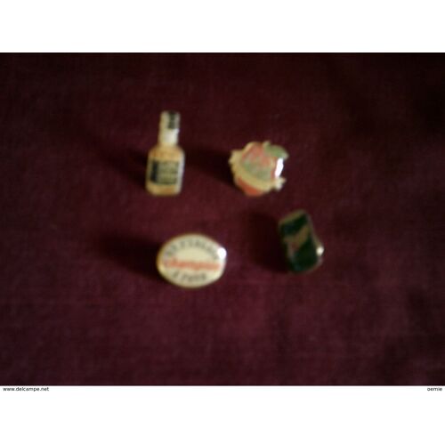 Pin's Lot De 4 ° Whisky Jack Daniels + To Apple Pie + On S'engage Champion A Fond + 7 Up