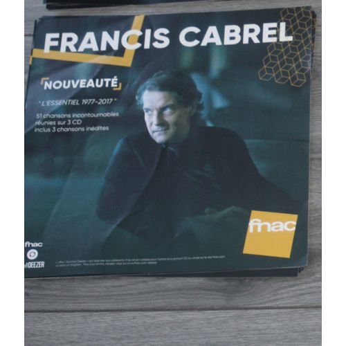 Plv Souple 30x30cm Francis Cabrel L'essentiel 1977-2017 /// Magasins Fnac