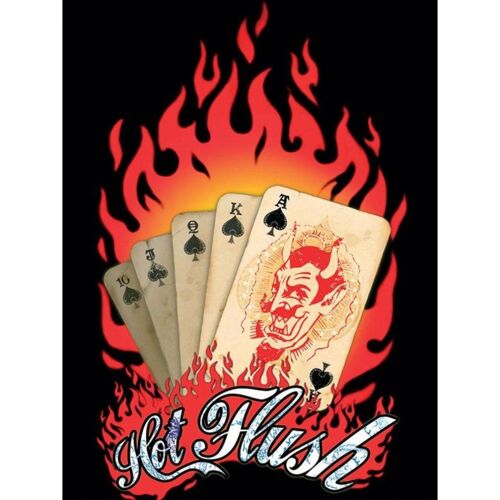 Plaque Royal Flush Carte Devil Diable 40x30cm Pub Metal Tole Rock Roll
