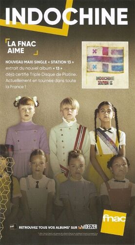 Plv Cartonnée Rigide 14x25cm Indochine Station 13 // Magasins Fnac