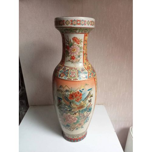 vase ancien asiatique hauteur 36 cm en porcelaine