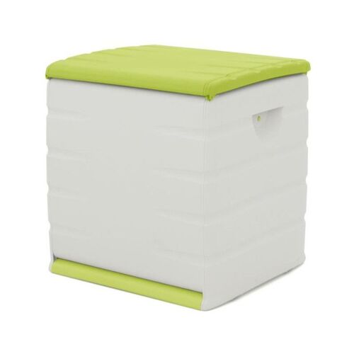 Plastiken coffre 190l intérieur/extérieur fonctionnel et esthétique cadenassable avec roulettes beige et pistache