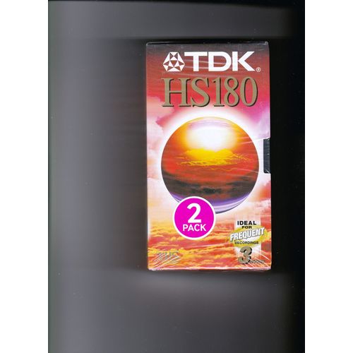 Cassette vidéo VHS vierge TDK HS 180 Pack de 2